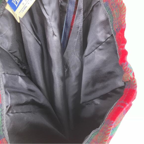 Pendleton Sz 12 Petite Wool Red Green Black Lined Skirt Pleated Pockets Tartan - Picture 16 of 16